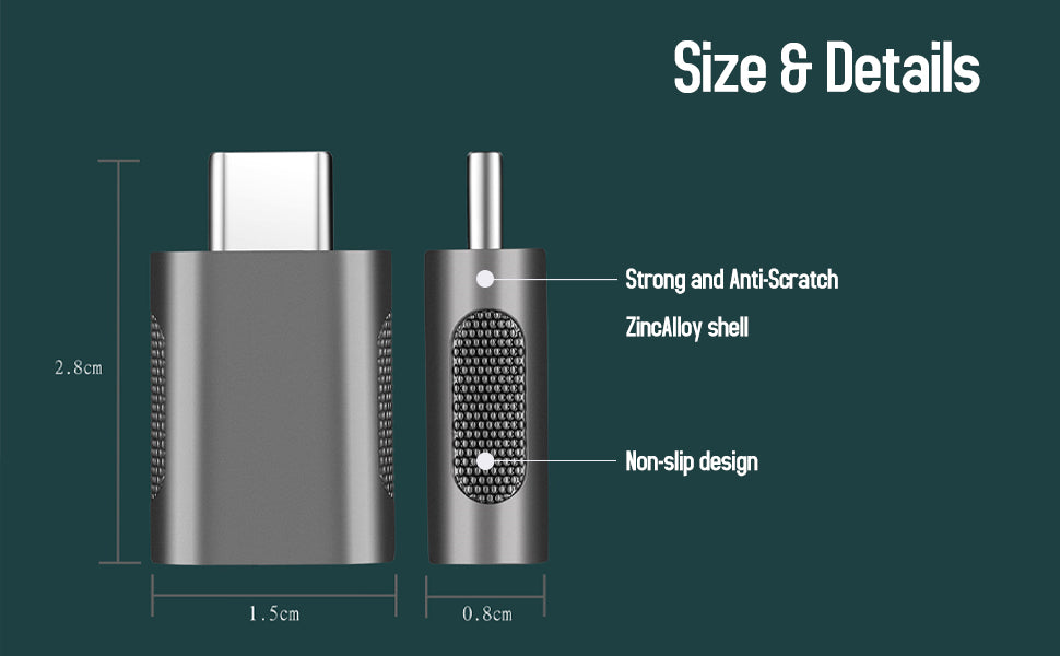 USB C 3.1 to USB A 3.0 Adapter (2 Pack) USB-C Male to USB Type A Female Connector