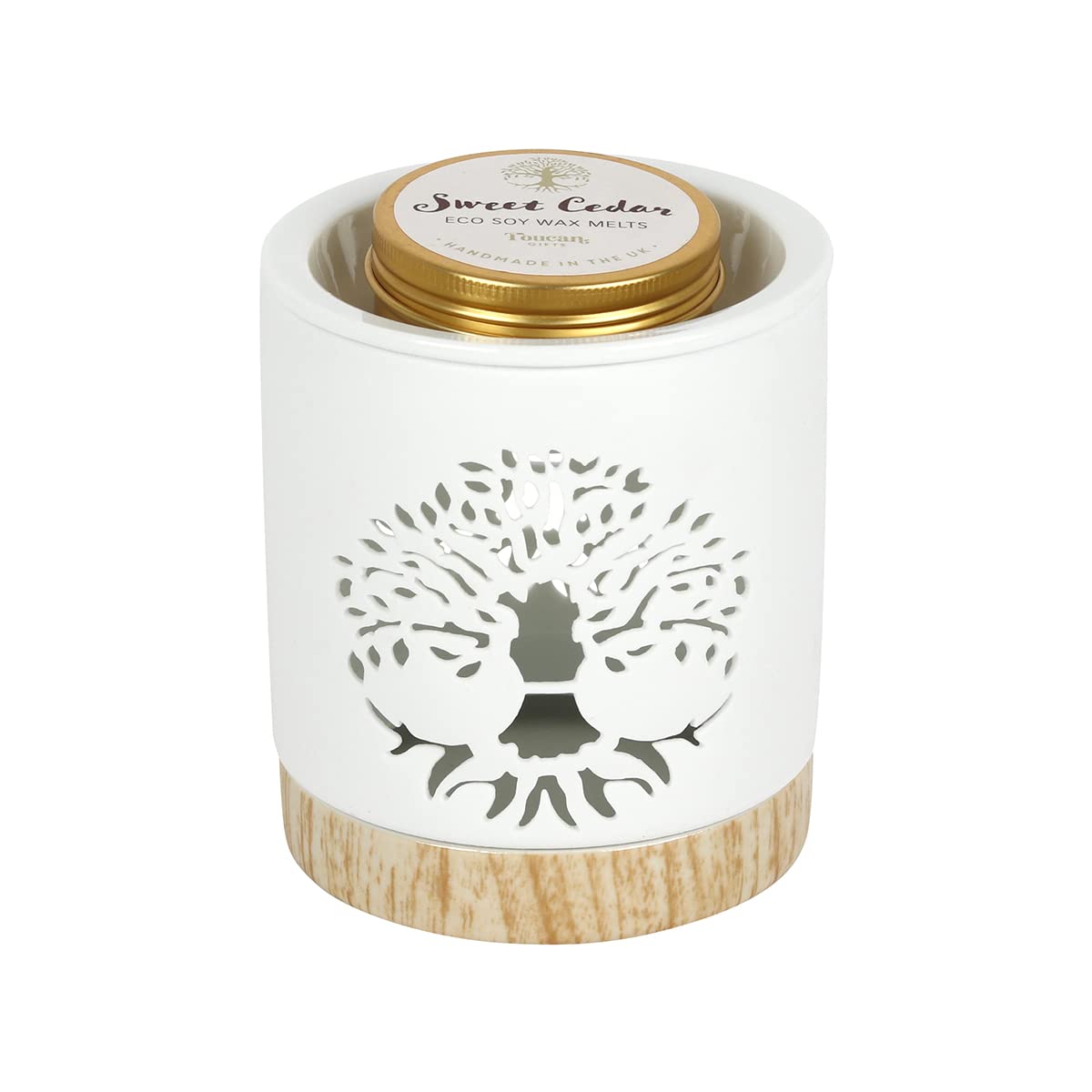 Elegant White Ceramic Tree of Life Wax Warmer Gift Set ? 10.5cm x 9.5cm (1 Pc.) ? Premium Design & Stylish Appeal ? Ultimate Home Fragrance Experience ? Ideal for Everyday Use