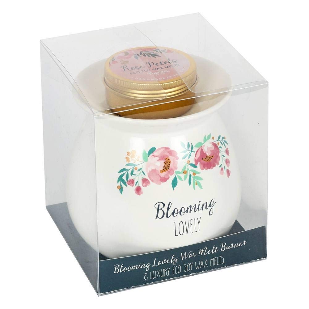 Multicolor Ceramic Large Blooming Lovely Wax Melt Burner Gift Set - 11cm x 10cm (1 Set) - Vibrant & Unique Design, Aromatherapy & Ambiance Enhancer - Perfect for Every Home