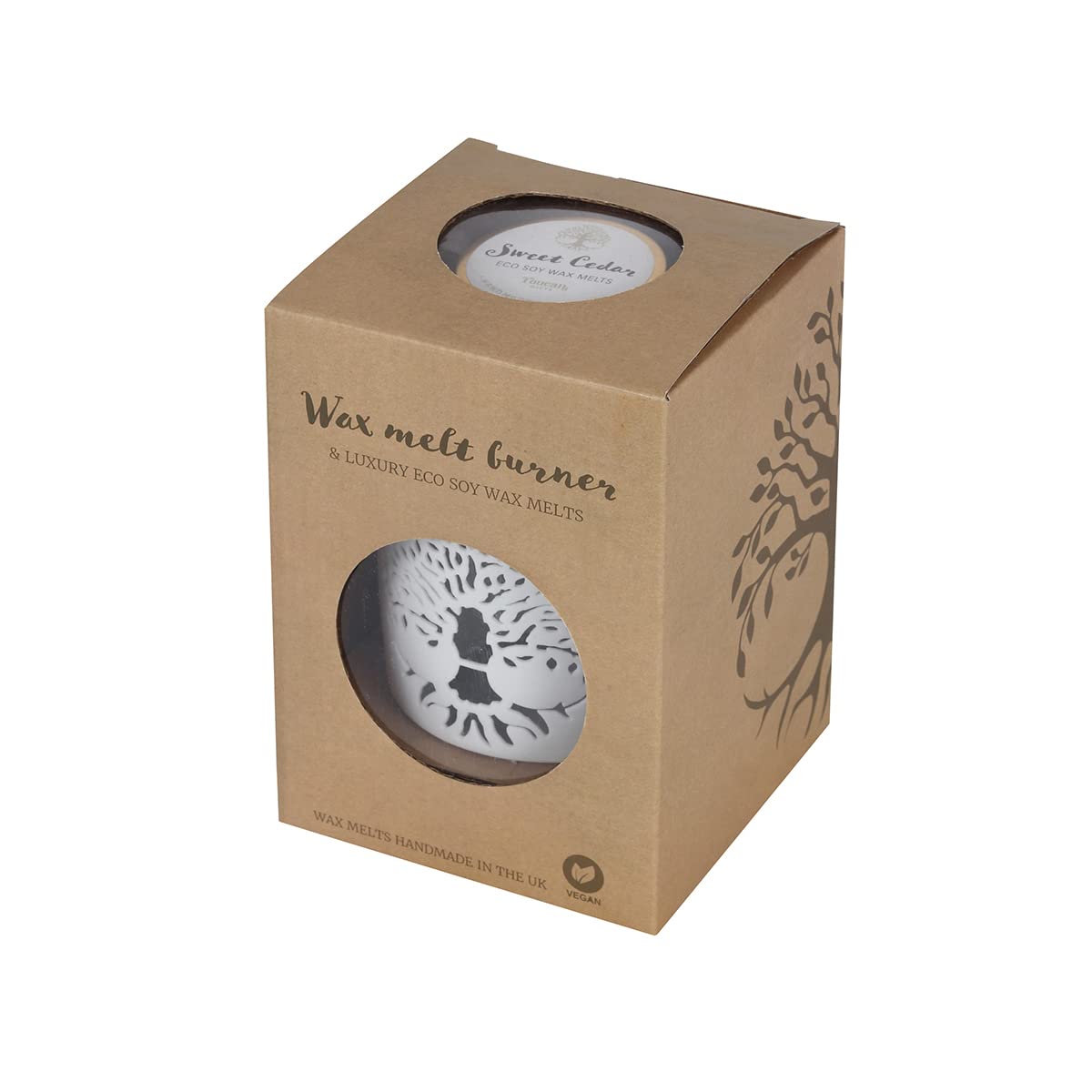 Elegant White Ceramic Tree of Life Wax Warmer Gift Set ? 10.5cm x 9.5cm (1 Pc.) ? Premium Design & Stylish Appeal ? Ultimate Home Fragrance Experience ? Ideal for Everyday Use