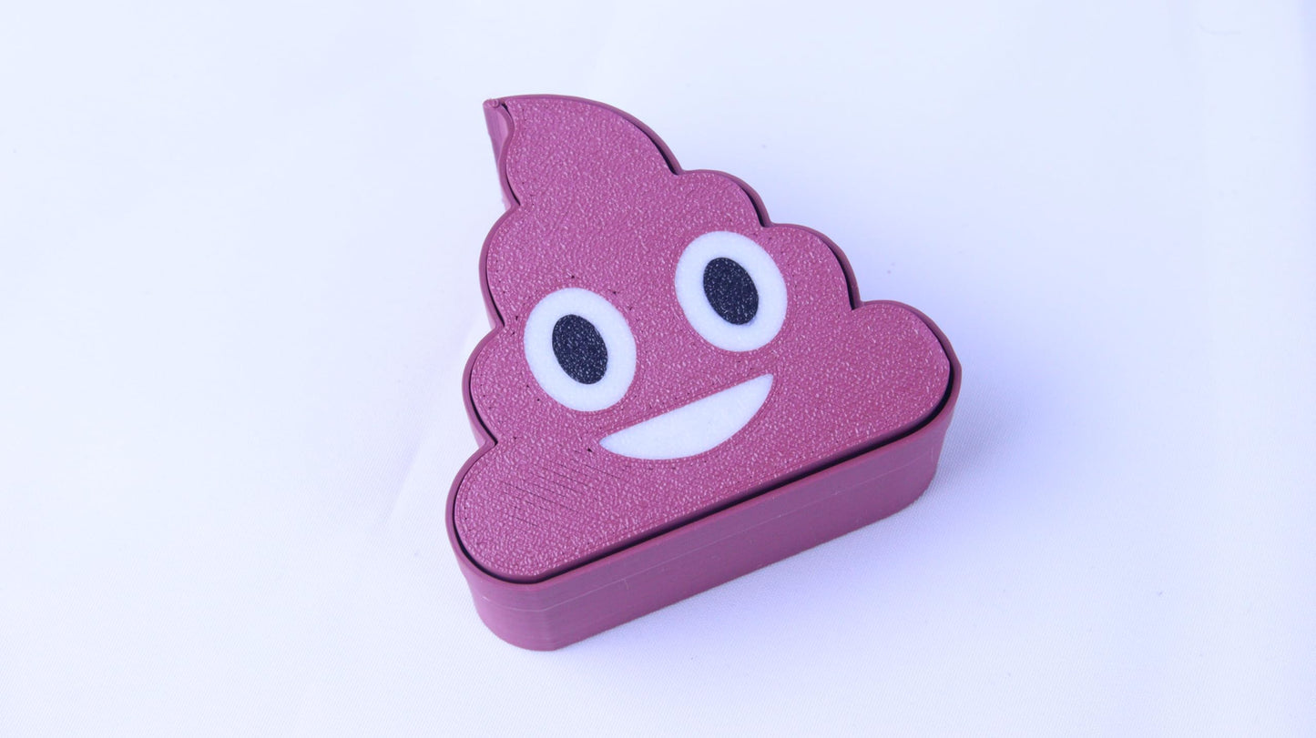Poop Face Emoji Fidget Clicker, 5 cm High, 5 cm Wide, 2.5 cm Deep 3D Printed