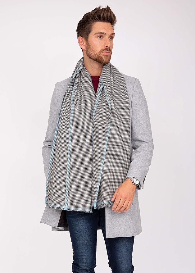 Likemary Plaid Check Mens/Womans Scarf 100% Merino Wall Unisex