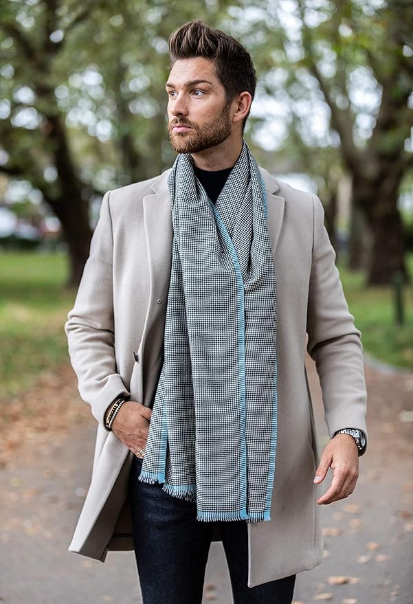 Likemary Plaid Check Mens/Womans Scarf 100% Merino Wall Unisex