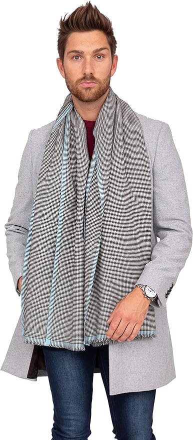 Likemary Plaid Check Mens/Womans Scarf 100% Merino Wall Unisex