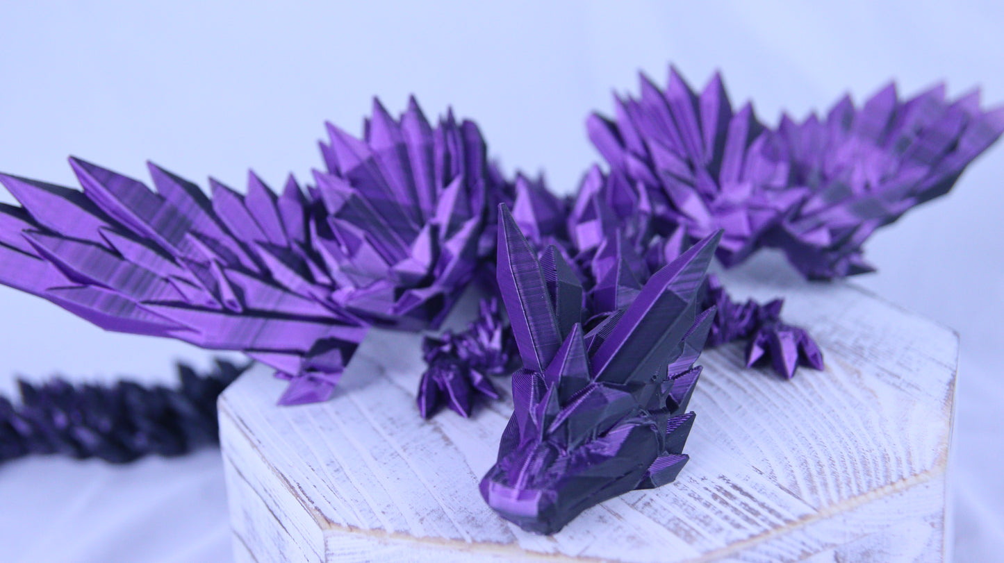 Large 40cm Articulated 3D Printed Winged Dragon, Adult/Childrens Toy Gift