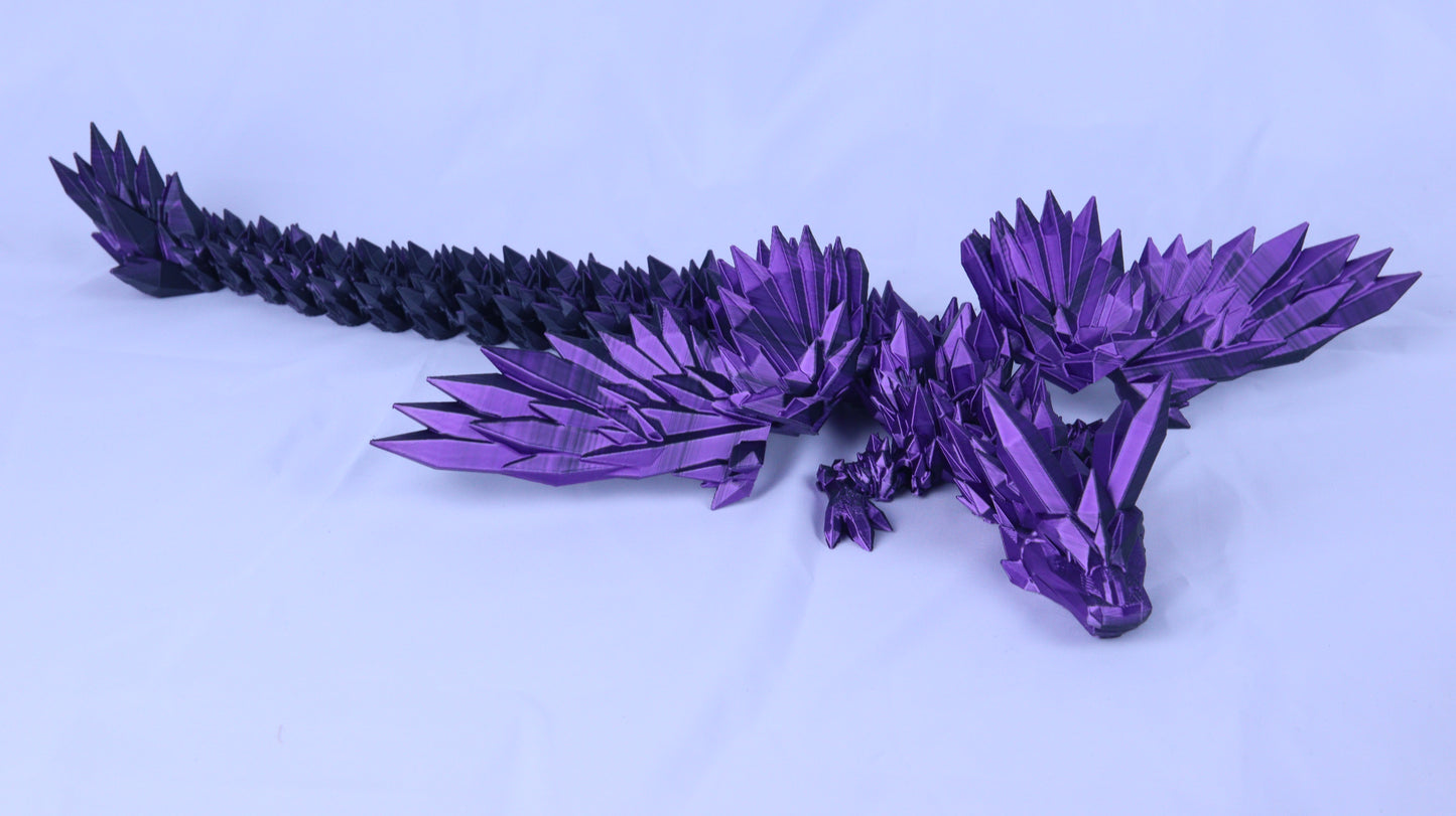 Large 40cm Articulated 3D Printed Winged Dragon, Adult/Childrens Toy Gift