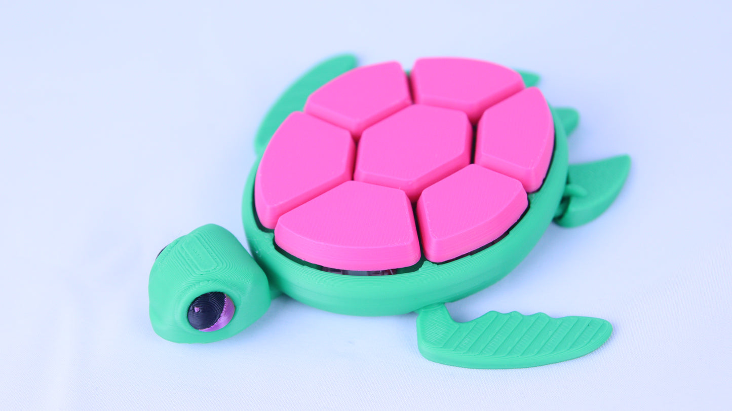 3D Printed Turtle Fidget Clicker- Various Colours