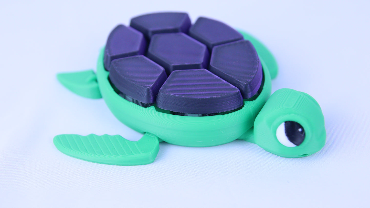 3D Printed Turtle Fidget Clicker- Various Colours