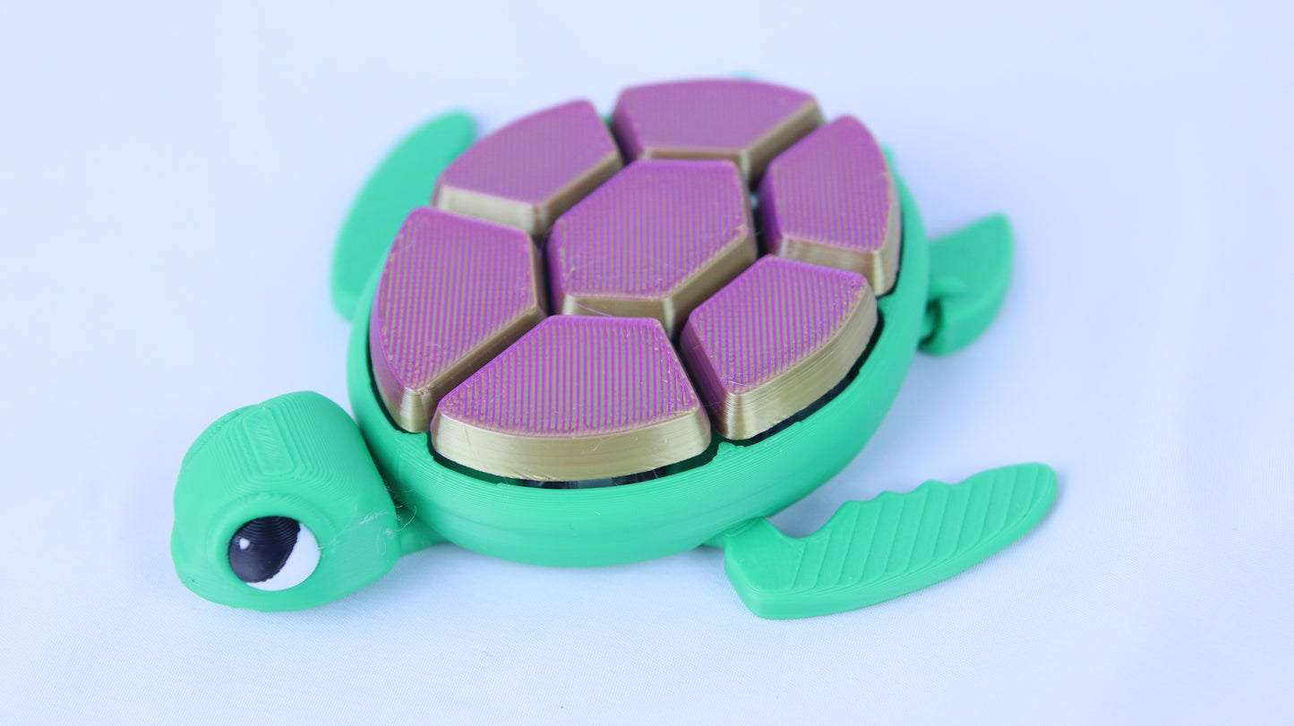 3D Printed Turtle Fidget Clicker- Various Colours