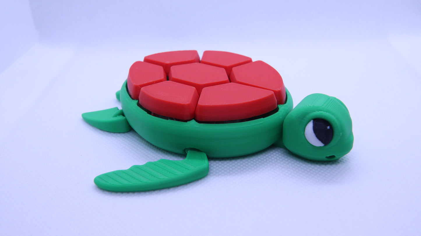 3D Printed Turtle Fidget Clicker- Various Colours