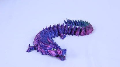 Articulated 3D Printed Crystalised Dragon with Moving Jaw, Adult/Childrens Toy Gift