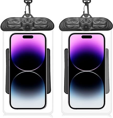 Pack Of 2 Waterproof Phone Pouch Underwater Case Cover Universal Dry Bag Mobile