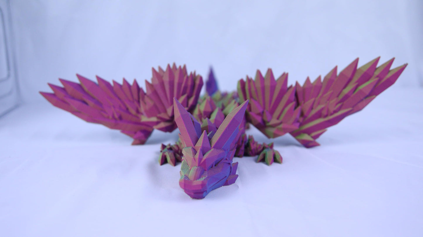 Large 40cm Articulated 3D Printed Winged Dragon, Adult/Childrens Toy Gift