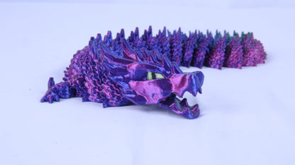 Articulated 3D Printed Crystalised Dragon with Moving Jaw, Adult/Childrens Toy Gift