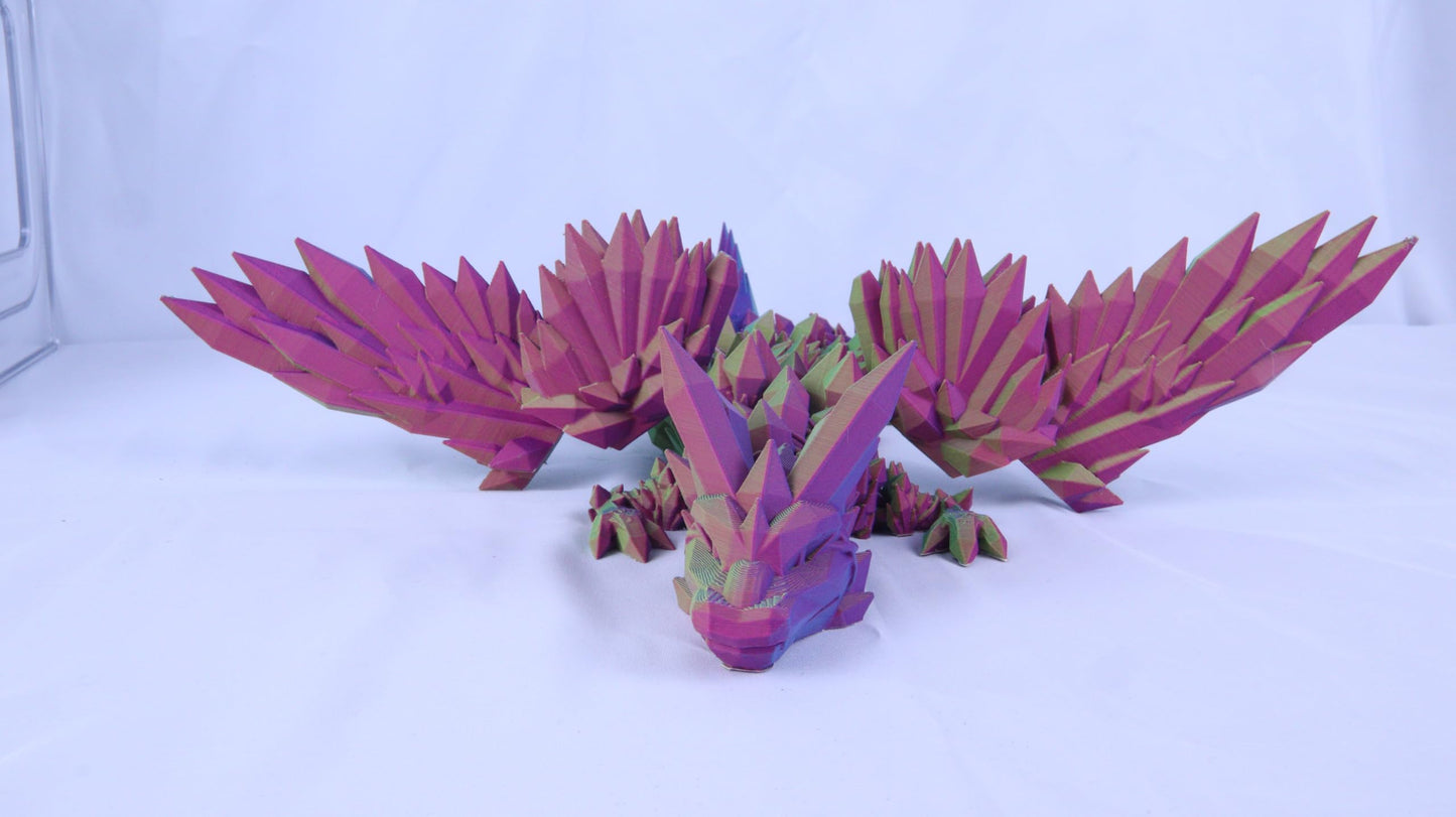 Large 40cm Articulated 3D Printed Winged Dragon, Adult/Childrens Toy Gift