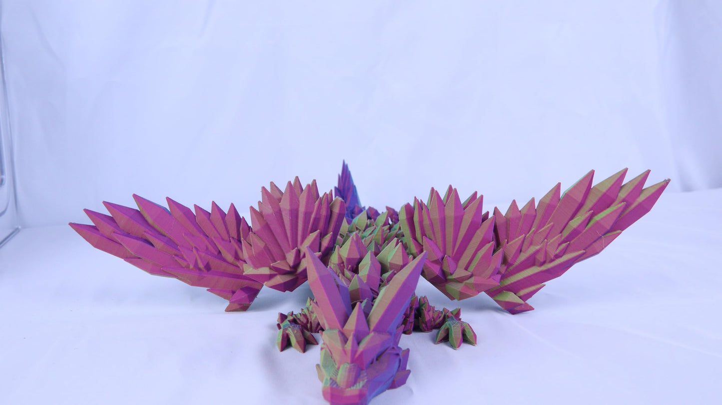 Large 40cm Articulated 3D Printed Winged Dragon, Adult/Childrens Toy Gift