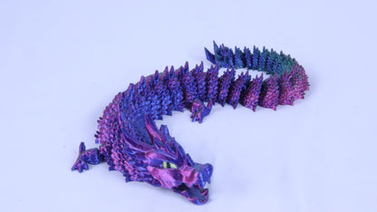 Articulated 3D Printed Crystalised Dragon with Moving Jaw, Adult/Childrens Toy Gift