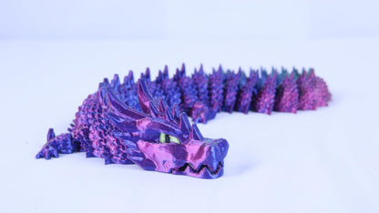 Articulated 3D Printed Crystalised Dragon with Moving Jaw, Adult/Childrens Toy Gift