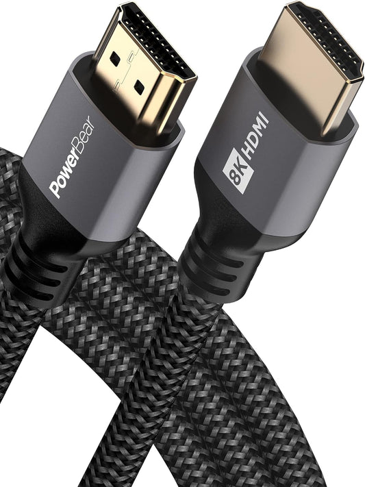 PowerBear 8K HDMI Lead 1.8M High Speed Gaming HDMI Cord, 8K @ 60Hz, 4K @ 120