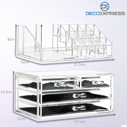 Acrylic Make Up Cosmetic Organiser for Dressing Table Drawers Storage Tidy