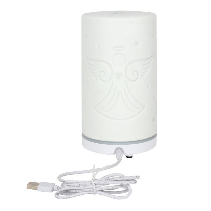 WHITE CERAMIC GUARDIAN ANGEL ELECTRIC AROMA DIFFUSER