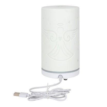 WHITE CERAMIC GUARDIAN ANGEL ELECTRIC AROMA DIFFUSER