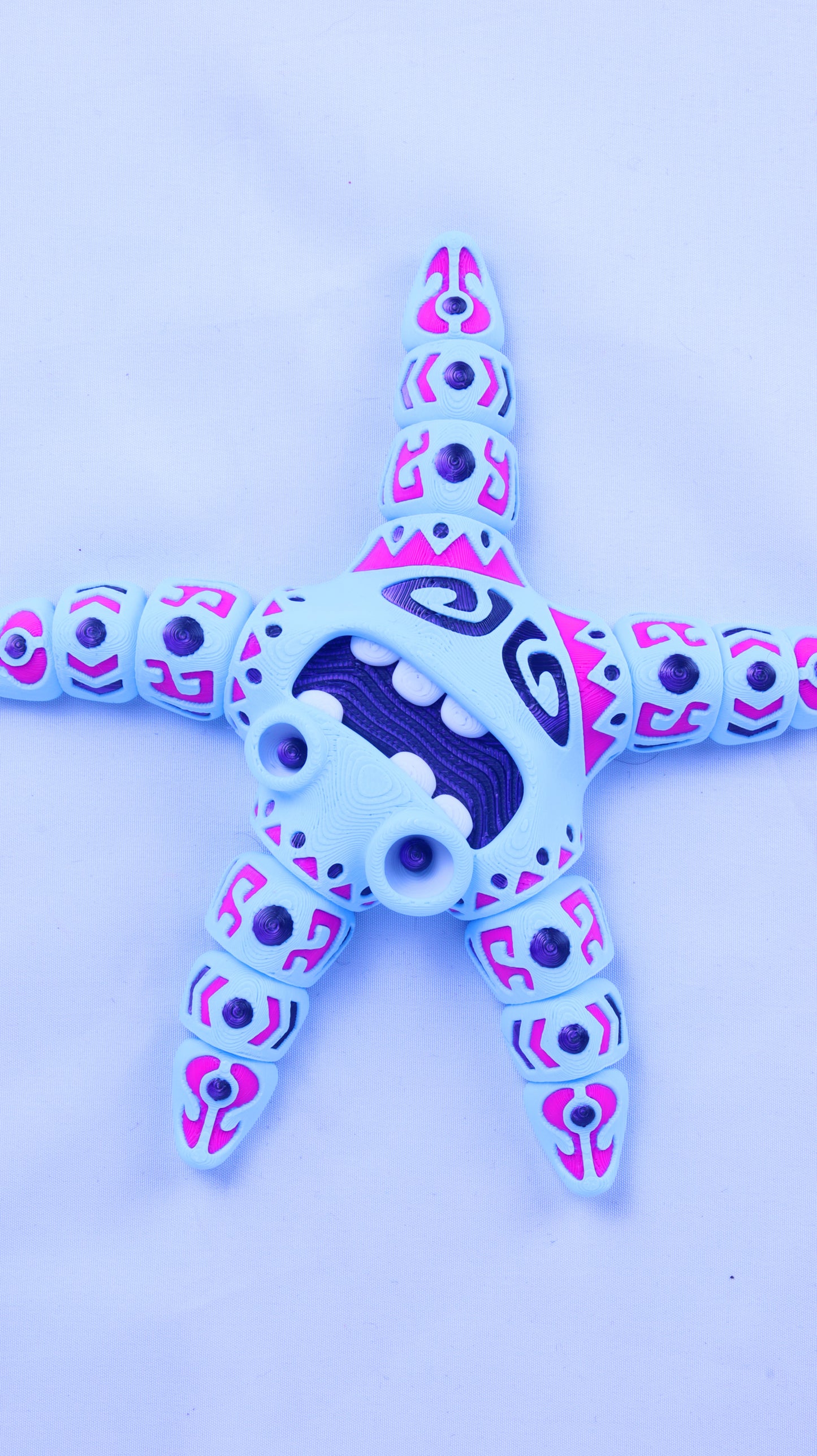 3D Printed articulated Psychedelic Starfish Toy