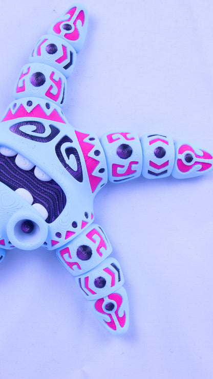 3D Printed articulated Psychedelic Starfish Toy