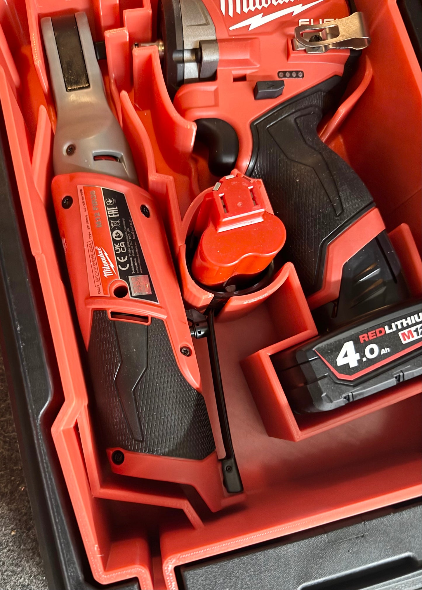 Milwaukee Packout Compact Organiser Custom INSERTs Compatible with the  M12 3/8 impact Wrench and Ratchet