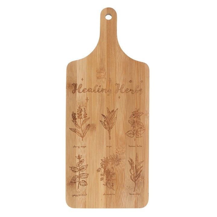 HEALING HERBS WOODEN CHOPPING BOARD